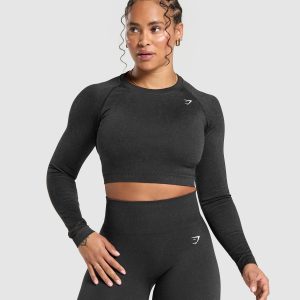 Adapt Fleck Seamless Long Sleeve Crop Top B2A1C-861