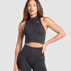 Adapt Camo Seamless Zip Up Crop Top B3C2N-982