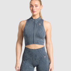 Adapt Camo Seamless Zip Up Crop Top B3C2N-963