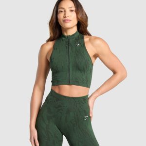 Adapt Camo Seamless Zip Up Crop Top B3C2N-933