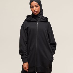 Covered Longline Zip Up Hoodie B3B7B-460