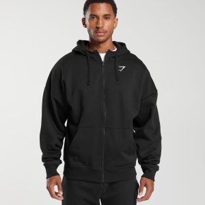 Crest Oversized Zip Up Hoodie A5A9T-1393