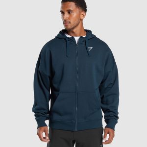 Crest Oversized Zip Up Hoodie A5A9T-1423