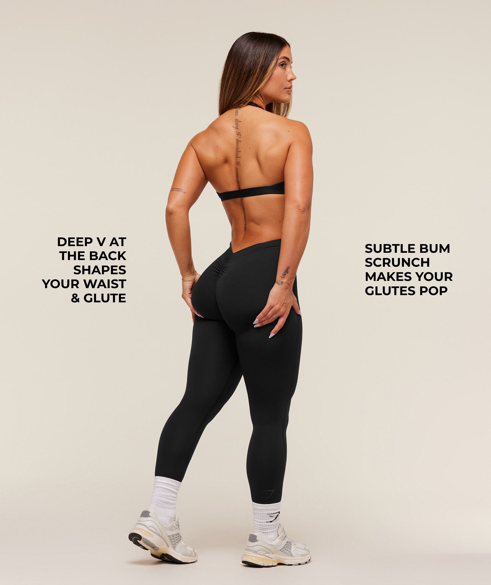 Lifting Dipped Waistband Leggings - Image 2