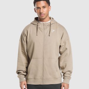 Crest Oversized Zip Up Hoodie A5A9T-1867