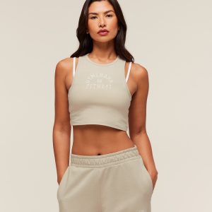 Fitness Embroidered Graphic Tank B4C6W-655