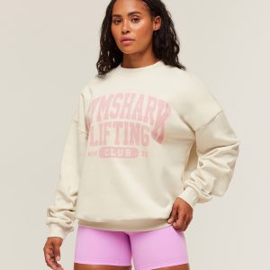 Lifting Club Graphic Oversized Crew Neck B4C9H-463