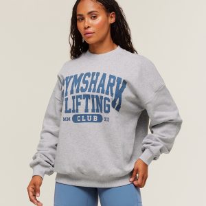 Lifting Club Graphic Oversized Crew Neck B4C9H-549