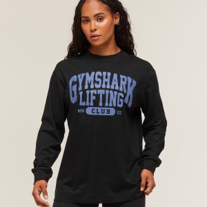 Lifting Club Graphic Oversized Long Sleeve T-Shirt B4C8L-830