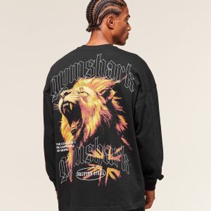 Lion Graphic Long Sleeve T-Shirt A3C2V-1430