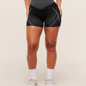 Gymshark x Analis Seamless Shorts - Black/Silver Grey B4B4S-73