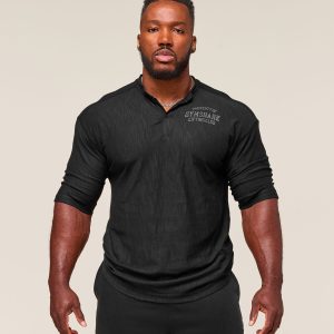 Lightweight Slub Textured 3/4 Henley A2C7A-1642