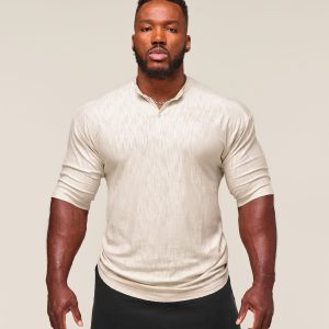 Lightweight Slub Textured 3/4 Henley A2C7A-1710