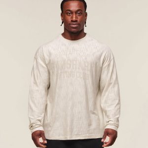 Lightweight Slub Textured Lifting Authenticator OS LS T-shirt A2B5G-1717