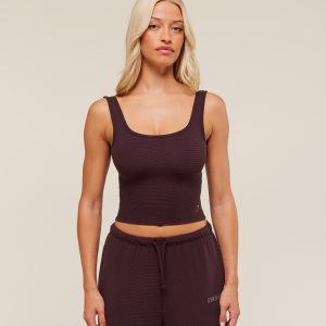 Waffle Cropped Tank B3B2G-343