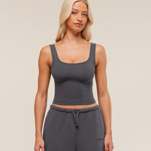 Waffle Cropped Tank B3B2G-516