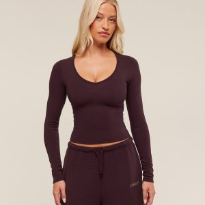 Waffle Long Sleeve Top B2C8P-828