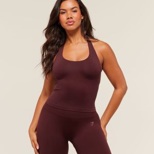 Soft Sculpt Halterneck Tank With Shelf B4C6J-91