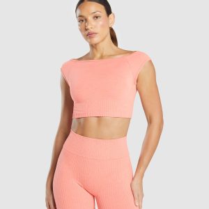 Luxe Seamless Boat Neck Crop Top
