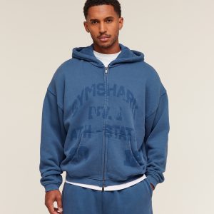 Collegiate Washed Zip Up Hoodie