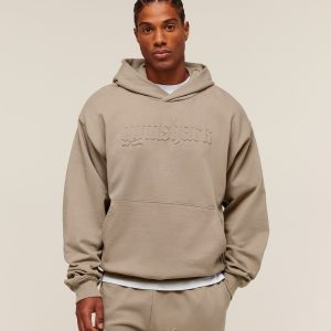 Embossed Boxy Hoodie